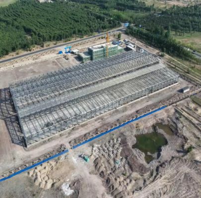 Προκατασκευασμένος κοχλίας συναρμολογημένος με μεταλλικό σκελετό κτίριο βιομηχανικών εργαστηρίων αποθήκης εφοδιαστικής με δοκό γερανού στον ημιώροφο φεγγίτη και σύστημα αποστράγγισης για βιομηχανικές κατασκευές